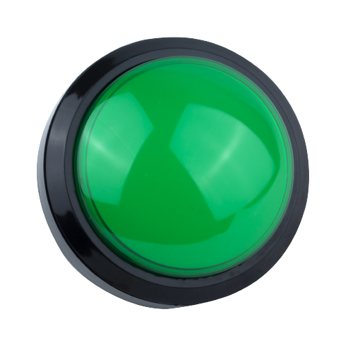 100mm 녹색 원형 LED 아케이드 스위치 버튼 (돔 모양)